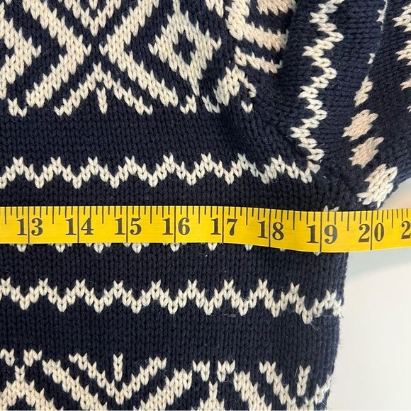 Banana Republic Mens Fair Isle Cardigan Sweater M Navy Preppy Academia Holiday - Picture 4 of 8